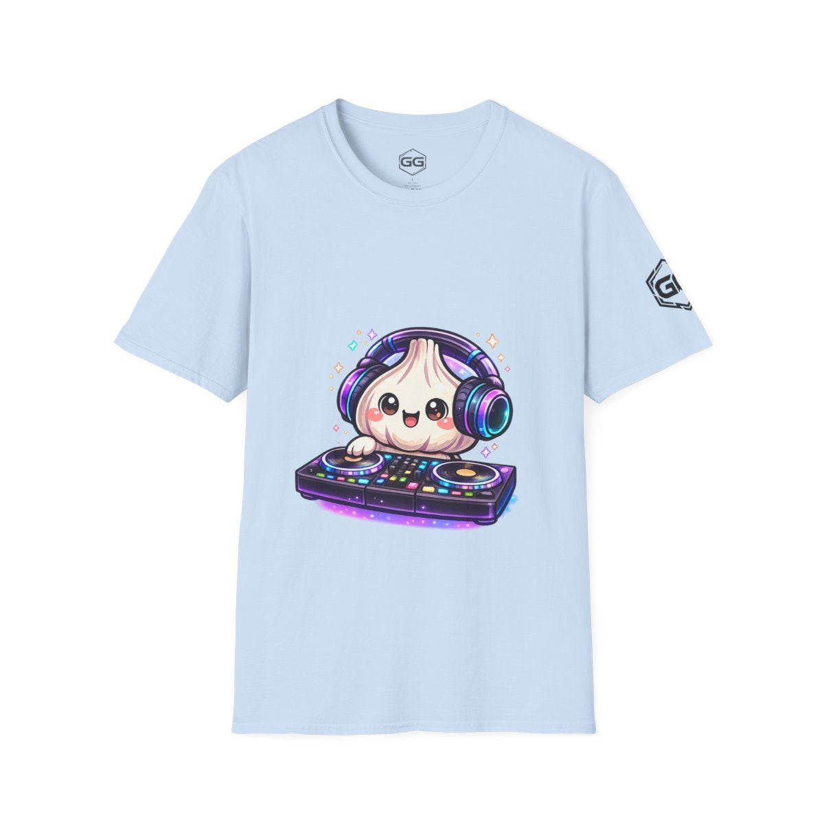 front:7 | Garlic DJ T-Shirt – Vorderansicht in Hellblau