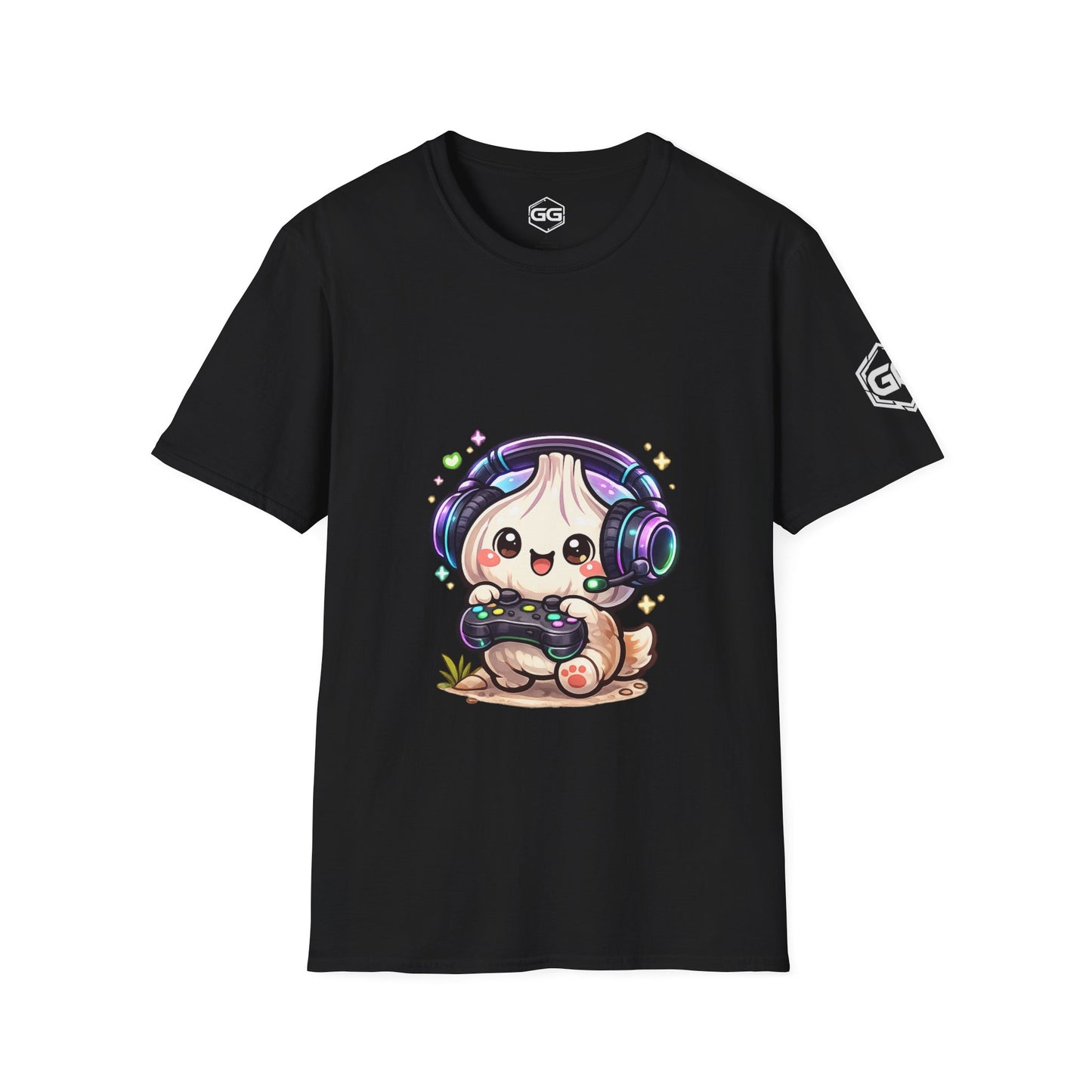 front:1 | Knoblauch Gamer – Lustiges Gaming T-Shirt – Vorderansicht in Schwarz