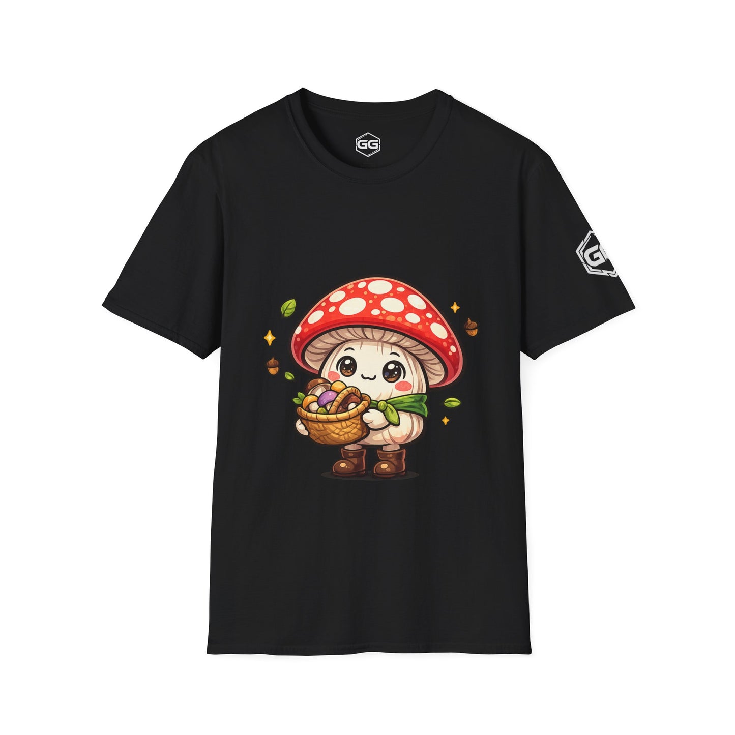 front:1 | Mushroom Forager T-Shirt – Vorderansicht in Schwarz