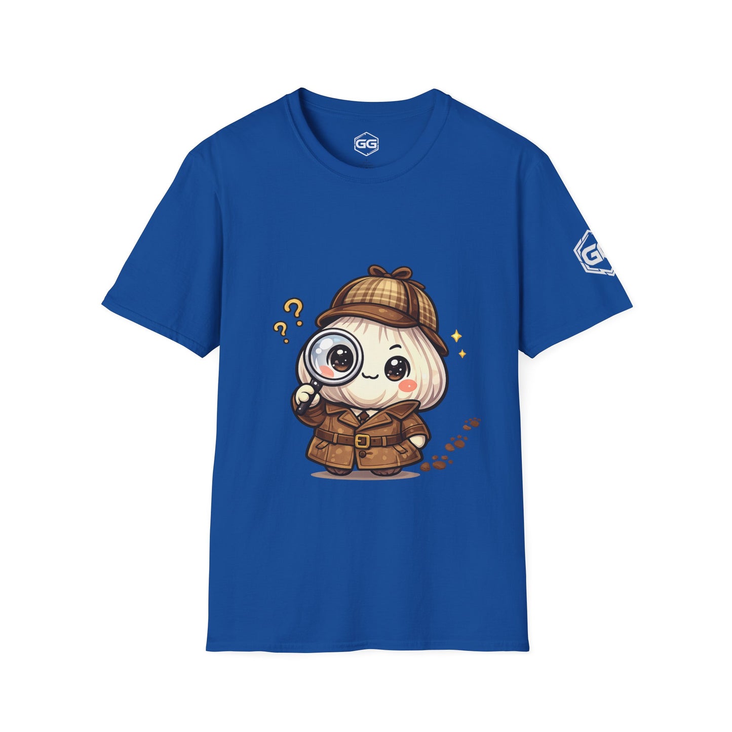 front:8 | Garlic Detective T-Shirt – Vorderansicht in Royalblau
