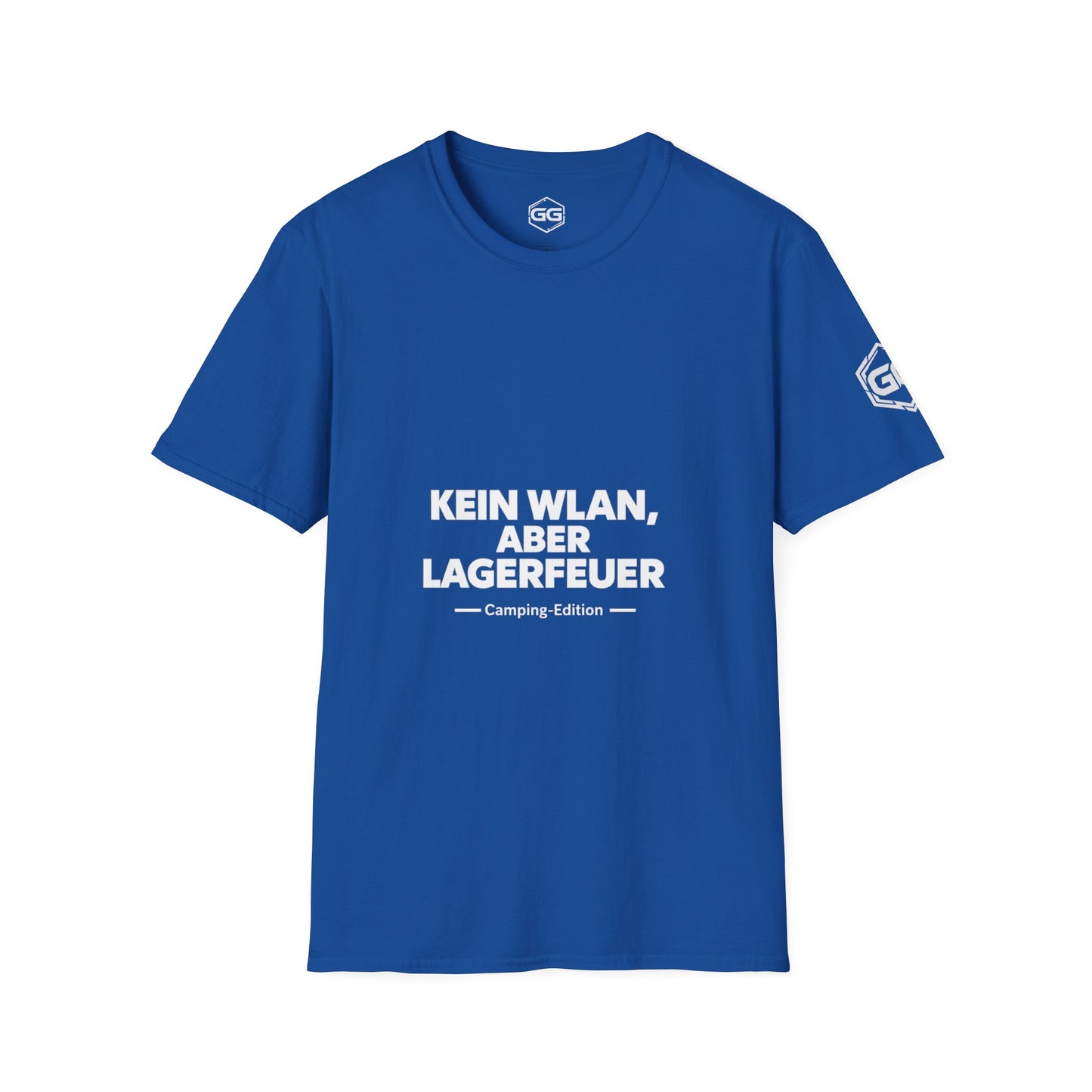 front:8 | No WiFi, But Campfire T-Shirt — Camping Edition – Vorderansicht in Royalblau