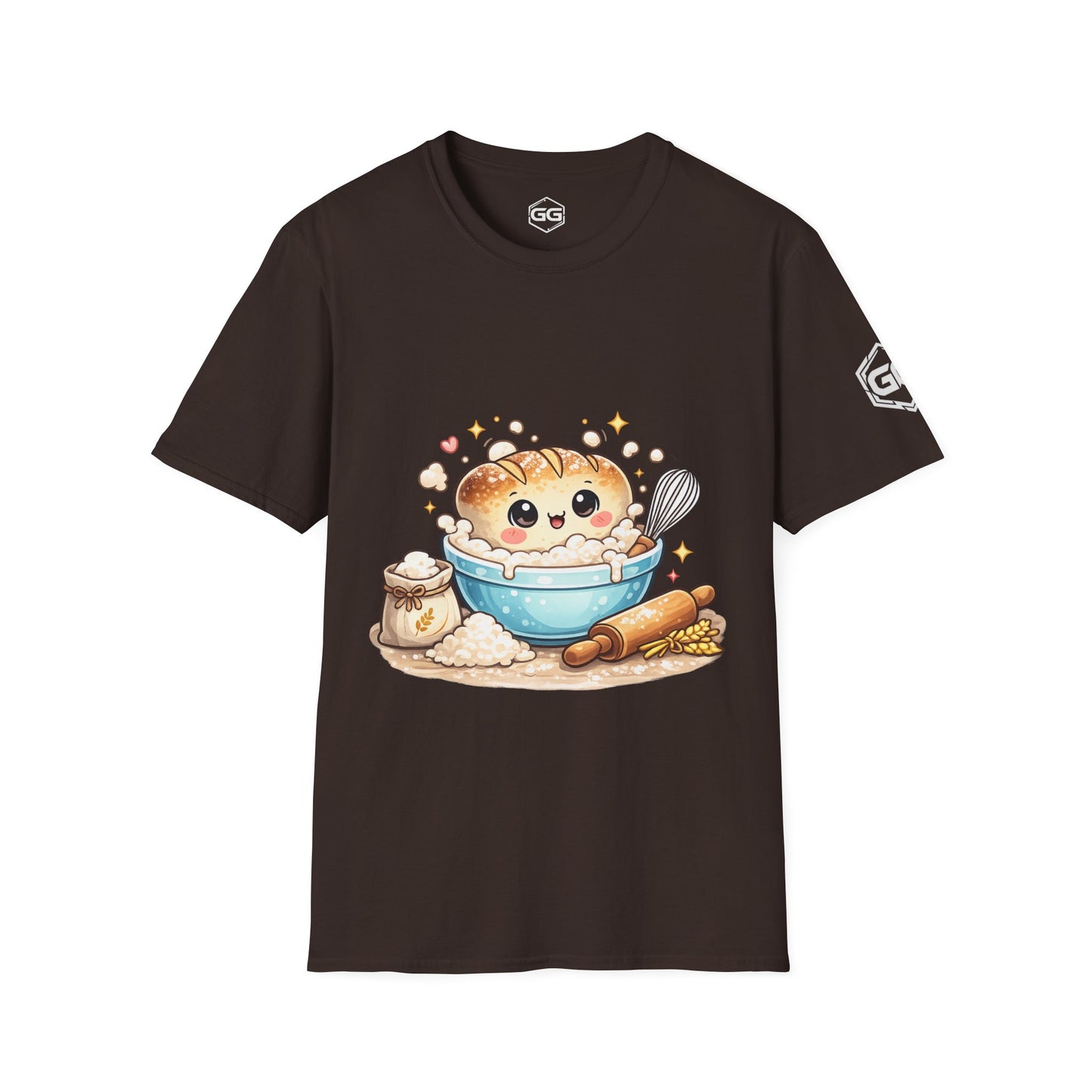 front:3 | Sauerteig-Flüsterer T-Shirt – Vorderansicht in Dunkelbraun
