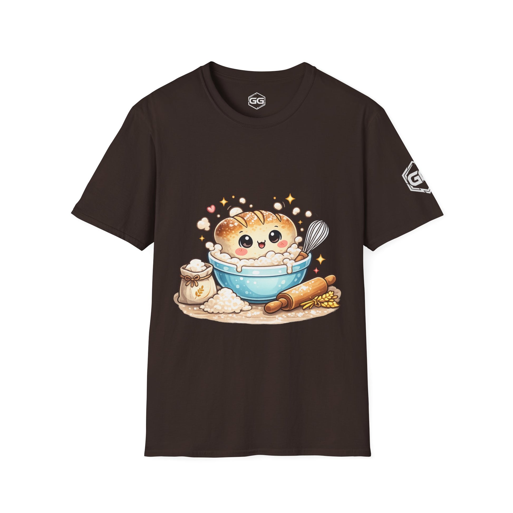 front:3 | Sauerteig-Flüsterer T-Shirt – Vorderansicht in Dunkelbraun