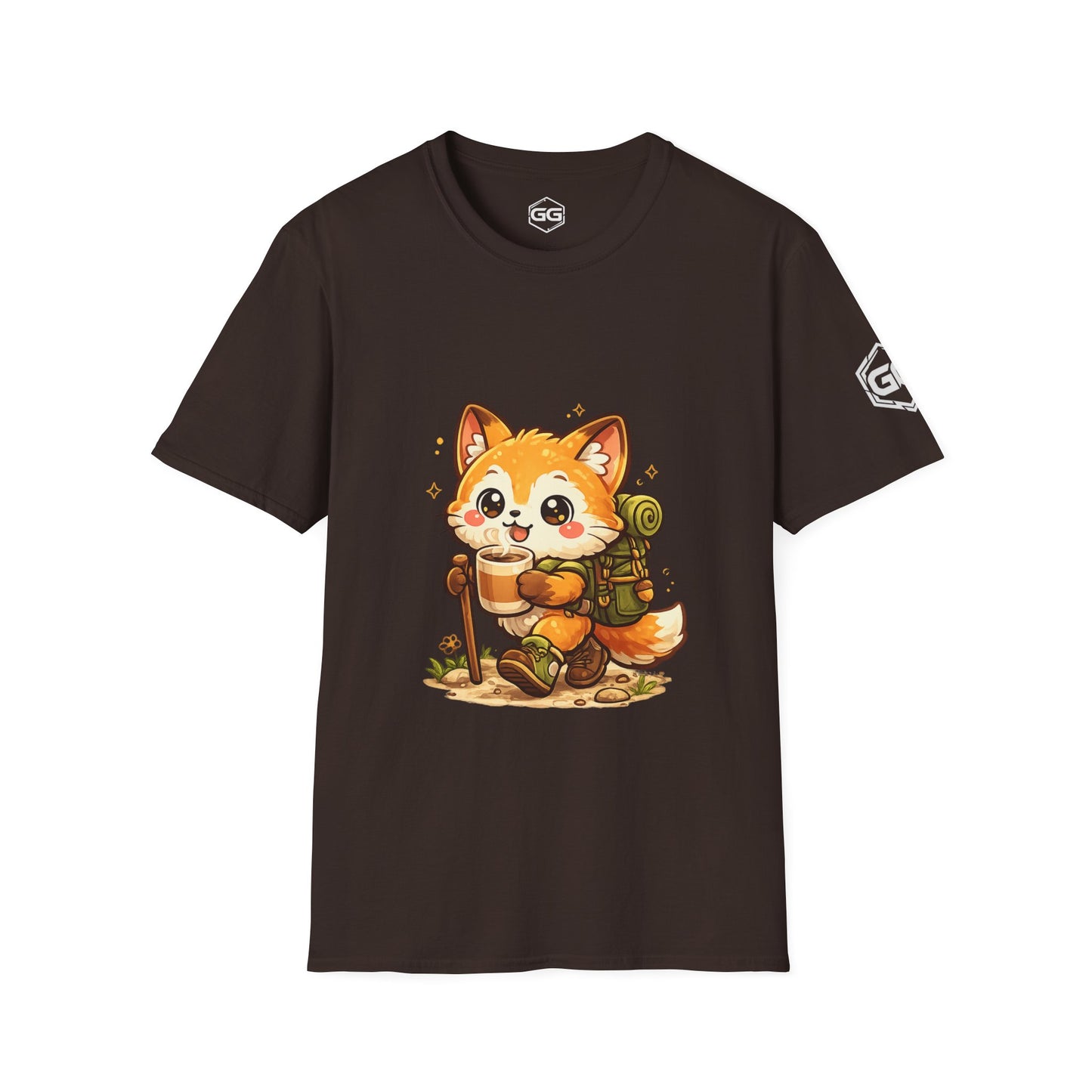 front:3 | Fuchs Wandern – Abenteuer T-Shirt – Vorderansicht in Dunkelbraun