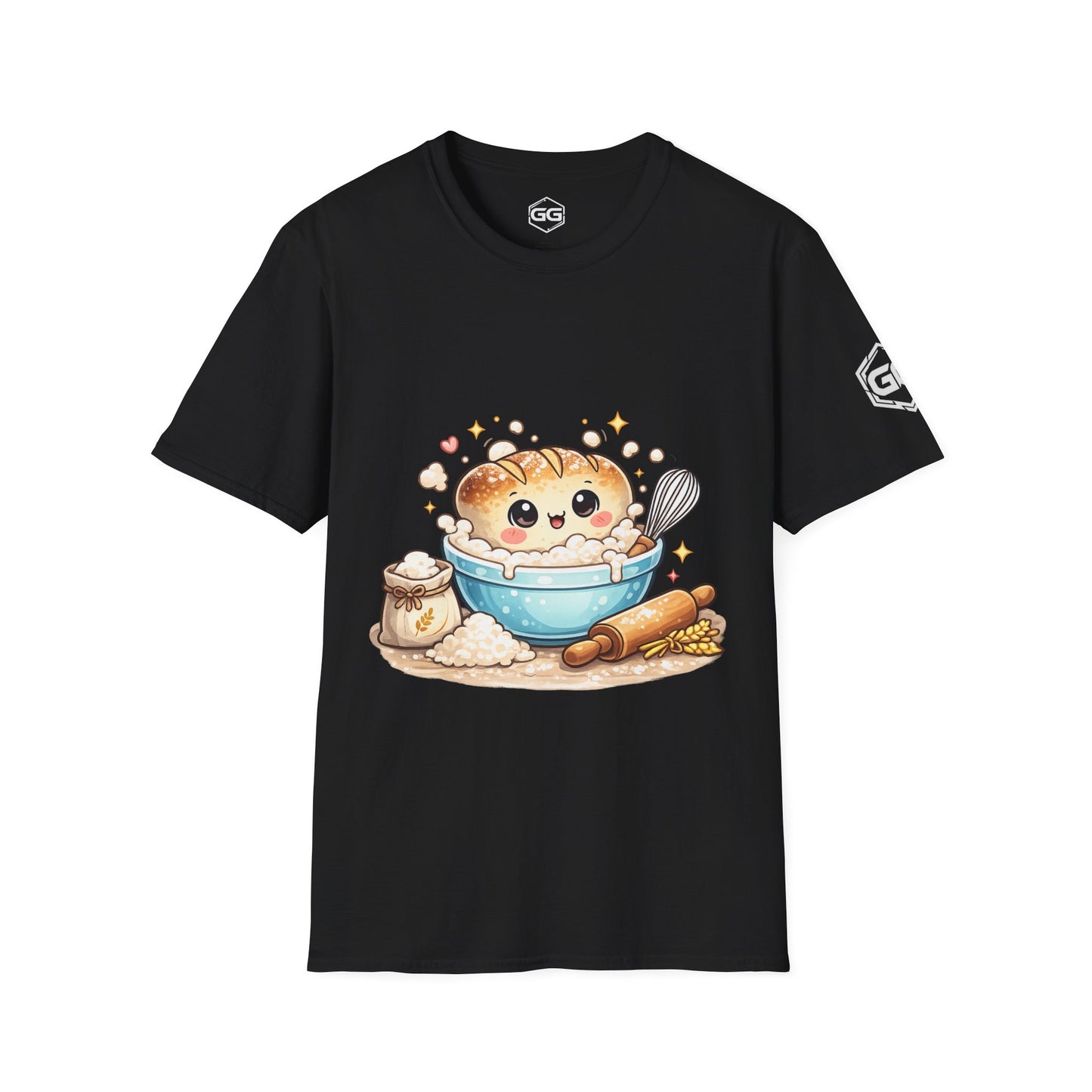 front:1 | Sauerteig-Flüsterer T-Shirt – Vorderansicht in Schwarz