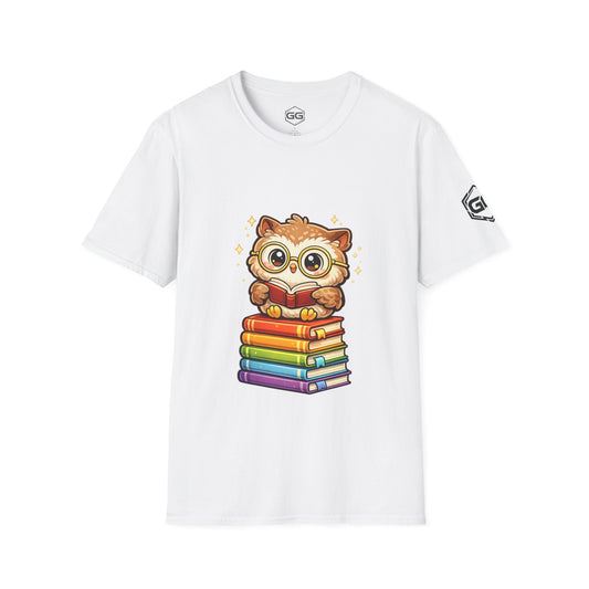 Leseratte Eule T-Shirt – Vorderansicht