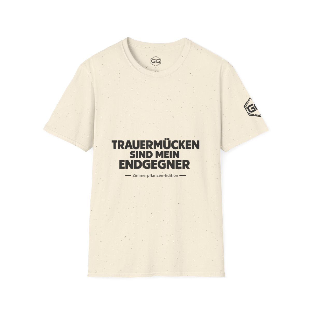 front:4 | Fungus Gnats Are My Final Boss T-Shirt — Houseplant Edition – Vorderansicht in Natur
