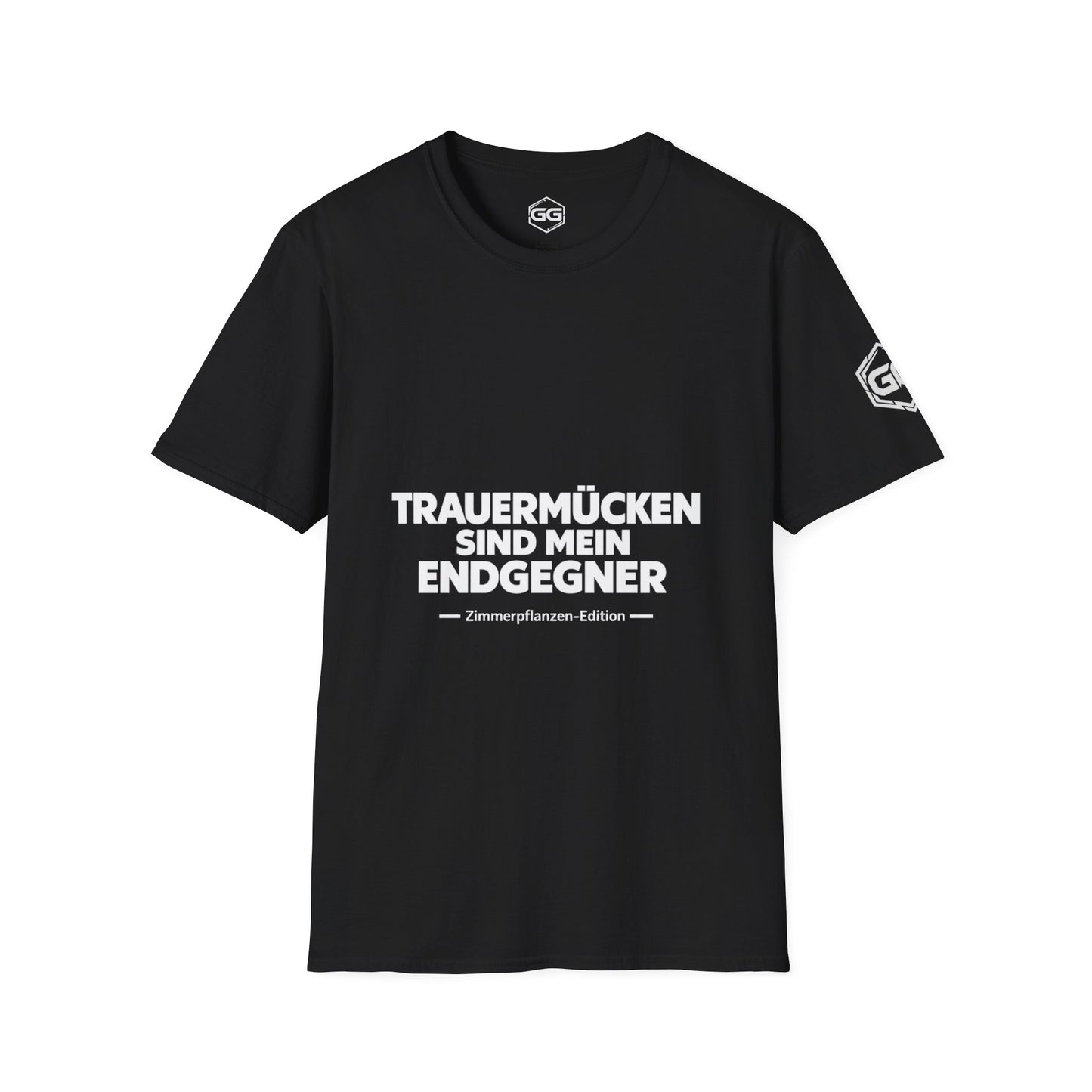 front:1 | Fungus Gnats Are My Final Boss T-Shirt — Houseplant Edition – Vorderansicht in Schwarz