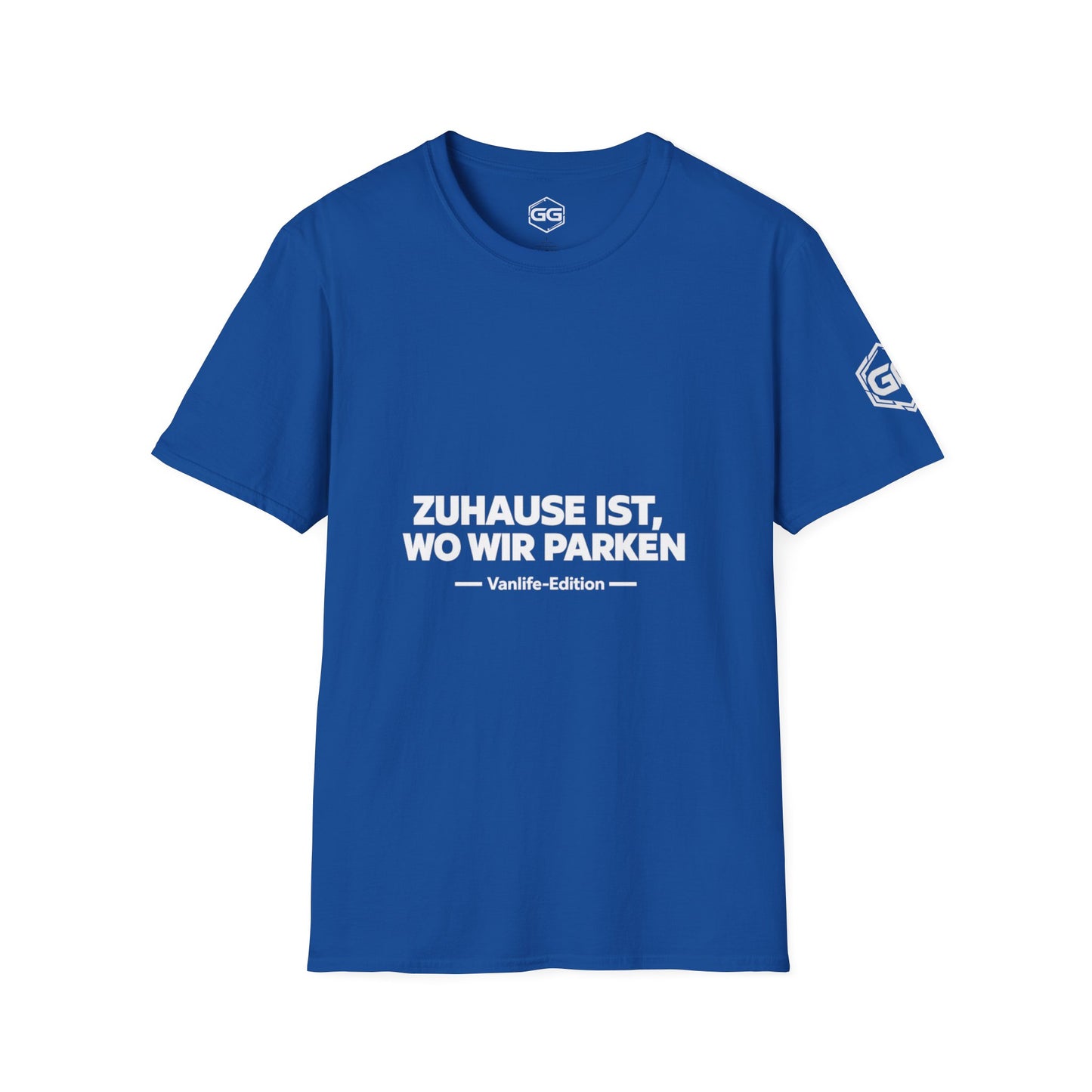 front:8 | Home Is Where We Park T-Shirt — Vanlife Edition – Vorderansicht in Royalblau