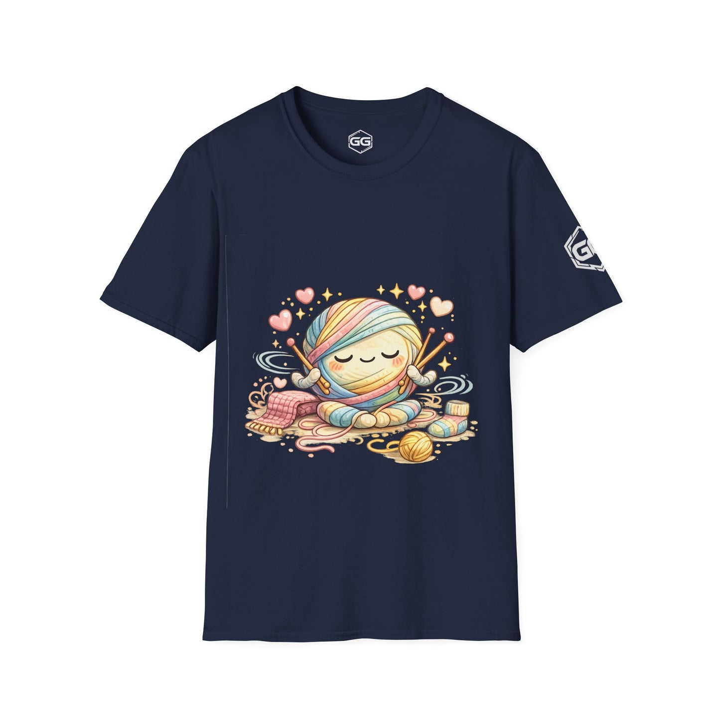 front:9 | Stricken ist mein Yoga T-Shirt – Vorderansicht in Navy