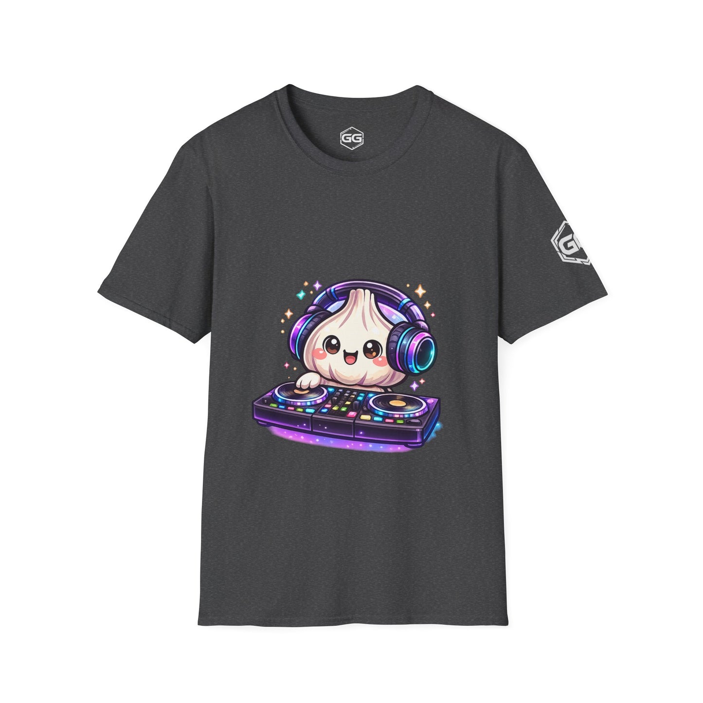 front:6 | Garlic DJ T-Shirt – Vorderansicht in Dunkelmeliert