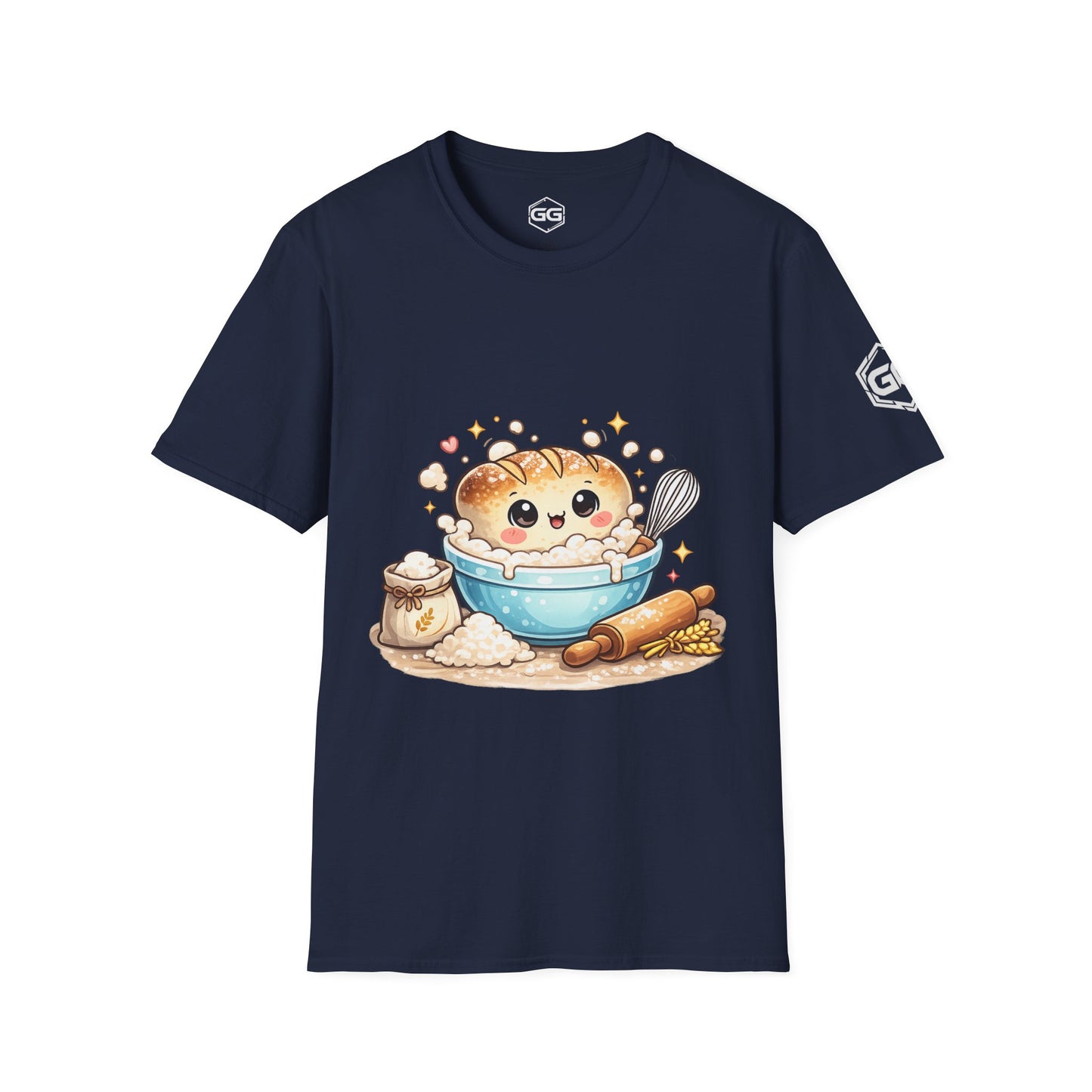 front:9 | Sauerteig-Flüsterer T-Shirt – Vorderansicht in Navy