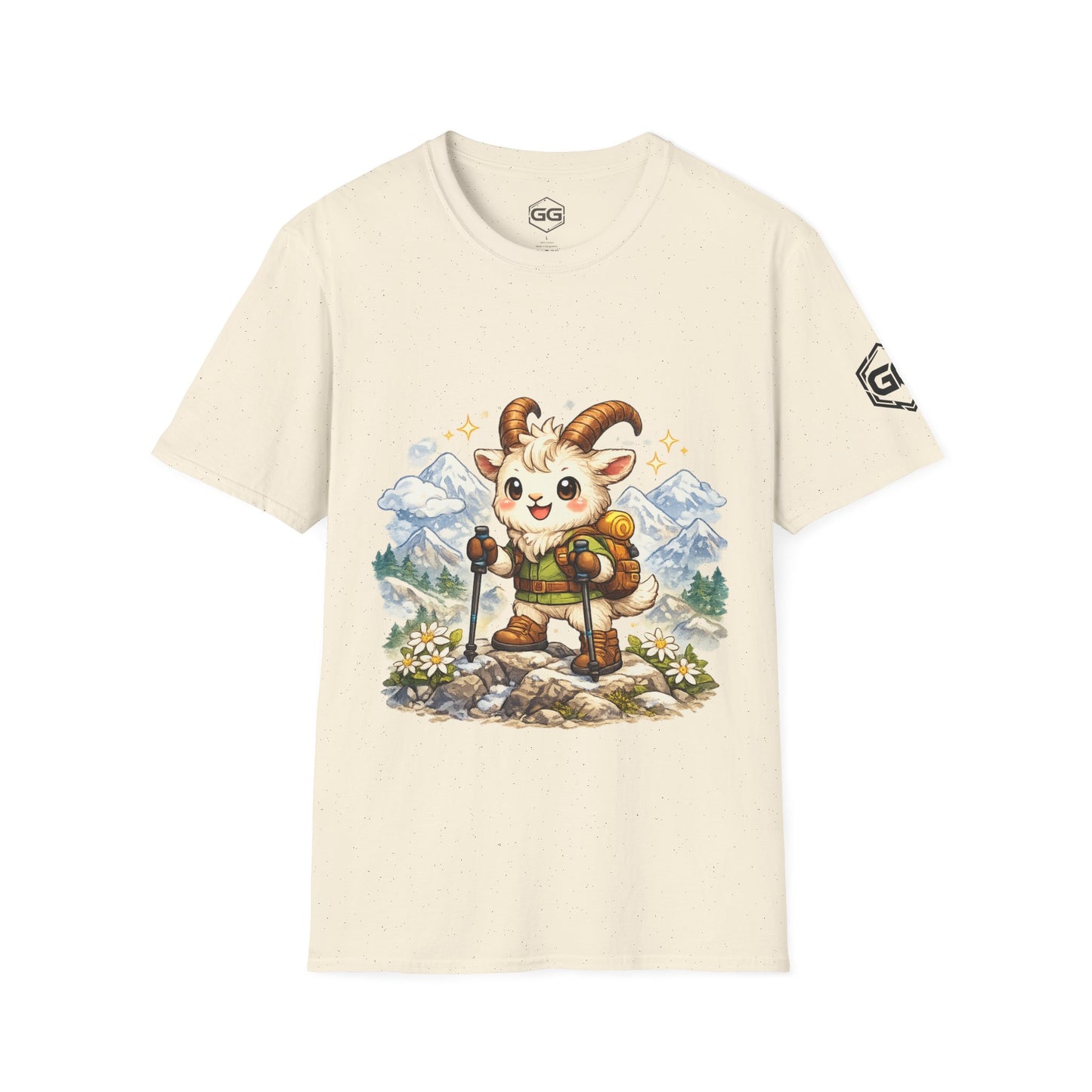 front:4 | Bergziege T-Shirt – Vorderansicht in Natur