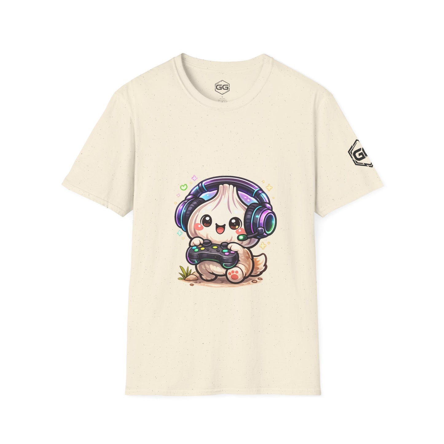front:4 | Knoblauch Gamer – Lustiges Gaming T-Shirt – Vorderansicht in Natur