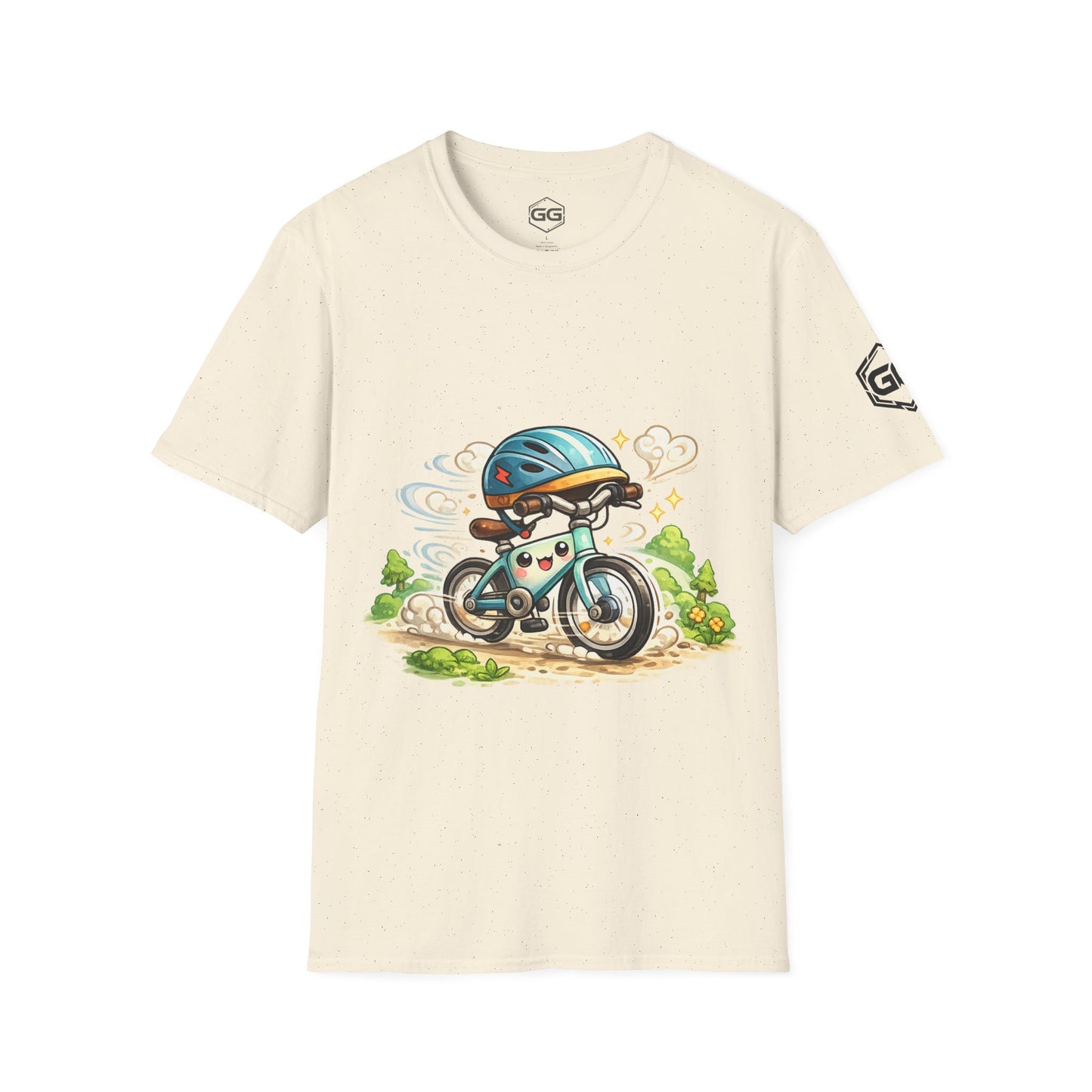 front:4 | Radl-Wahnsinn T-Shirt – Vorderansicht in Natur