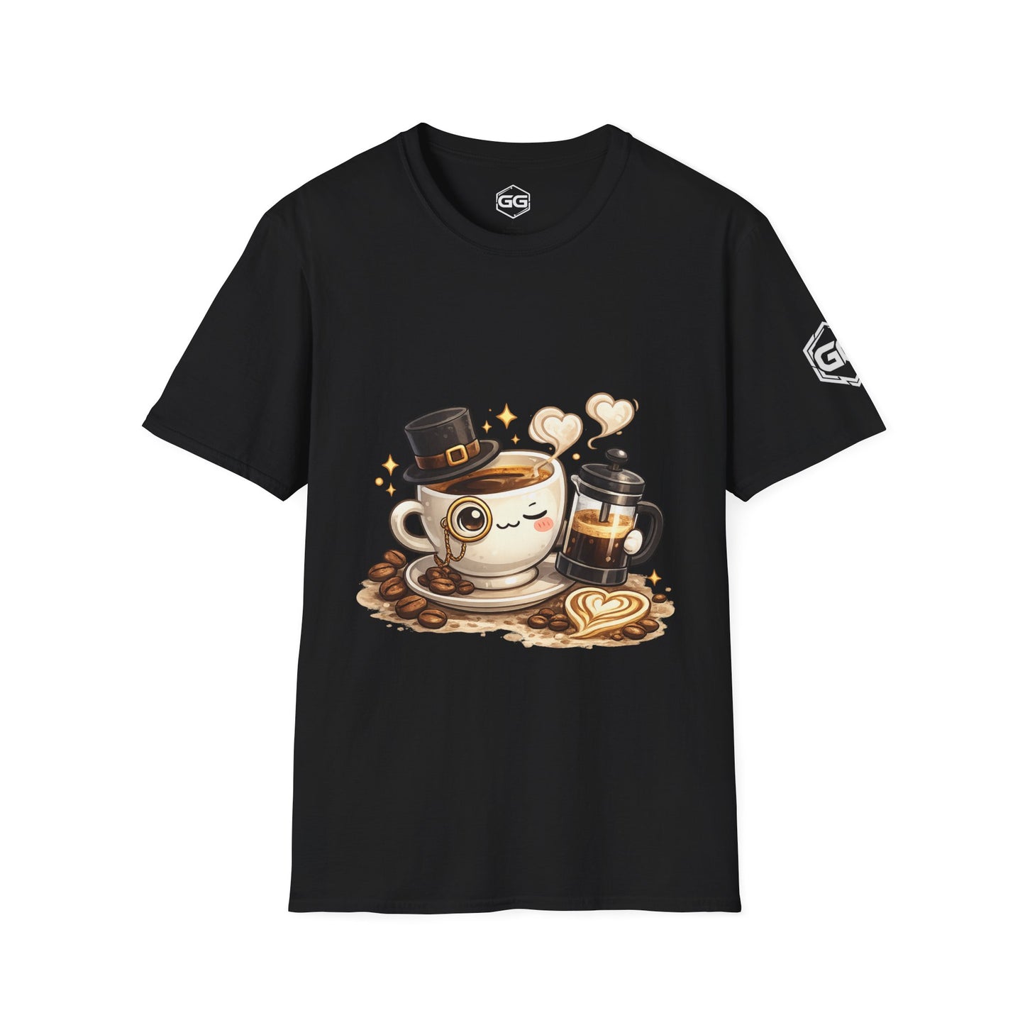 front:1 | Kaffee-Snob T-Shirt – Vorderansicht in Schwarz