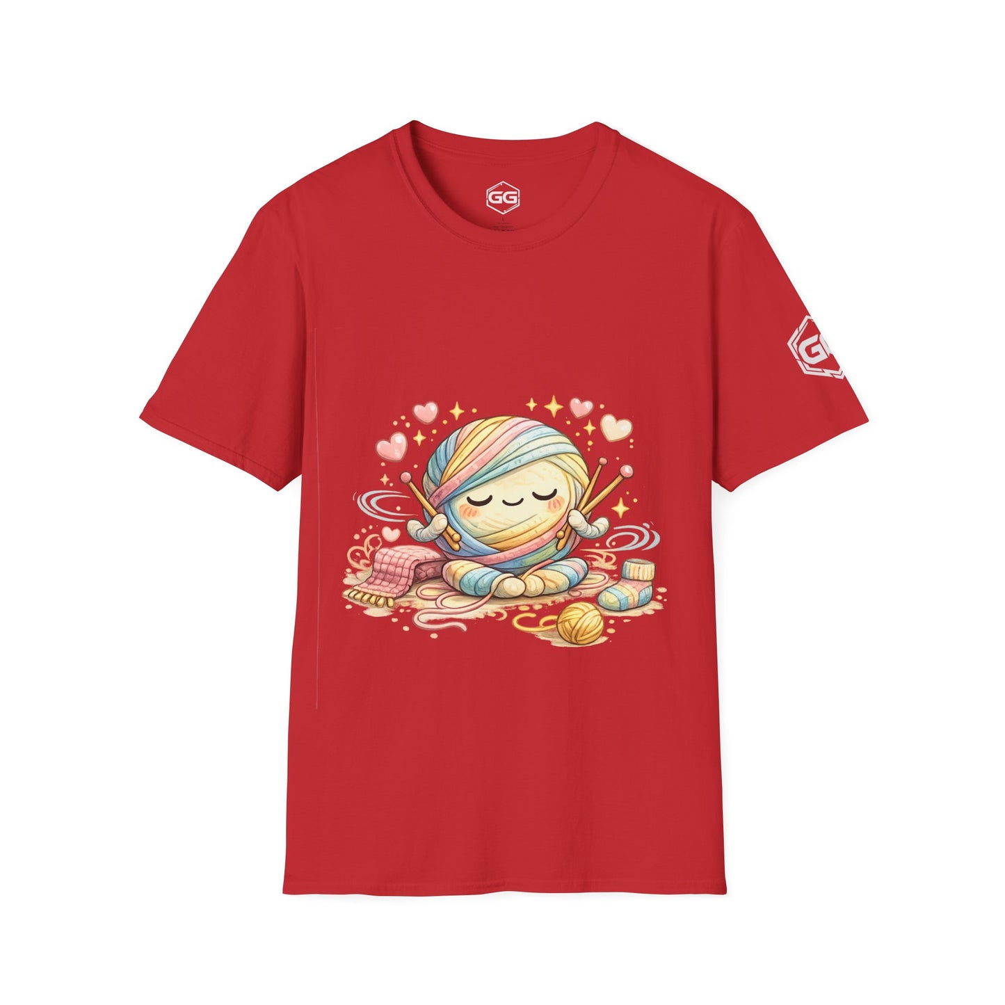 front:10 | Stricken ist mein Yoga T-Shirt – Vorderansicht in Rot