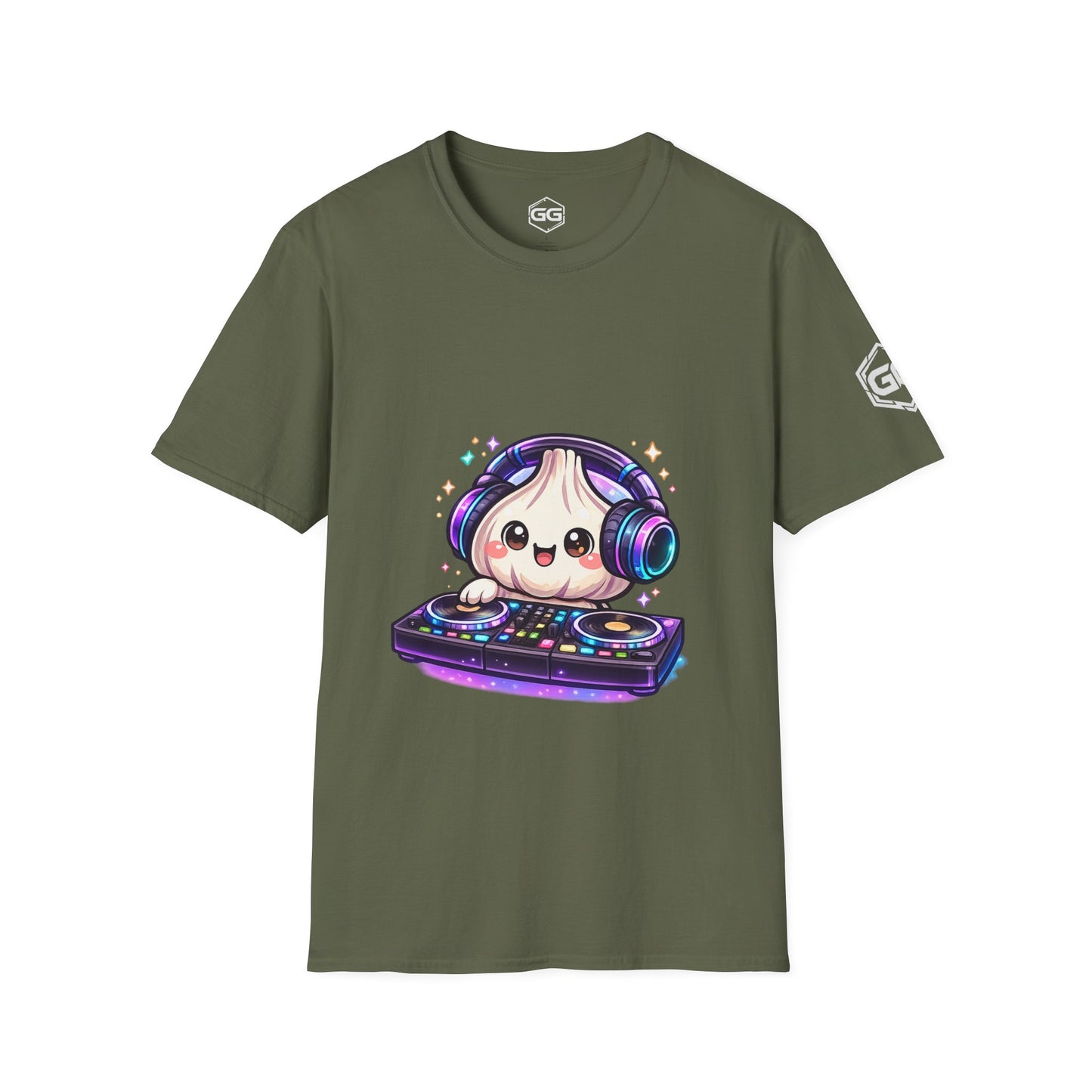 front:5 | Garlic DJ T-Shirt – Vorderansicht in Militärgrün