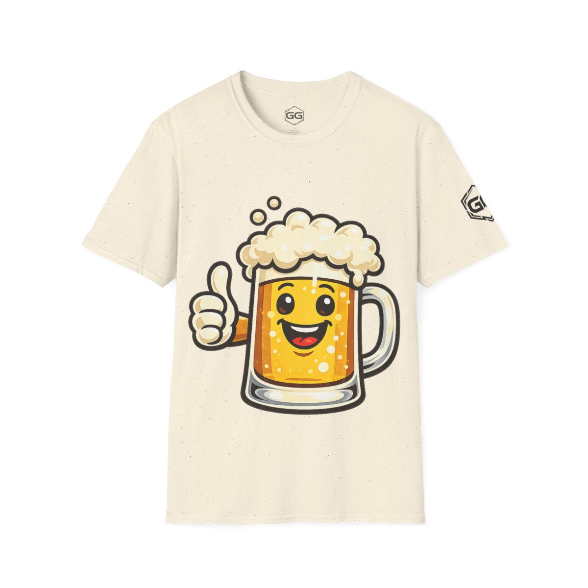 front:4 | Lustiger Bierkrug – Unisex T-Shirt – Vorderansicht in Natur