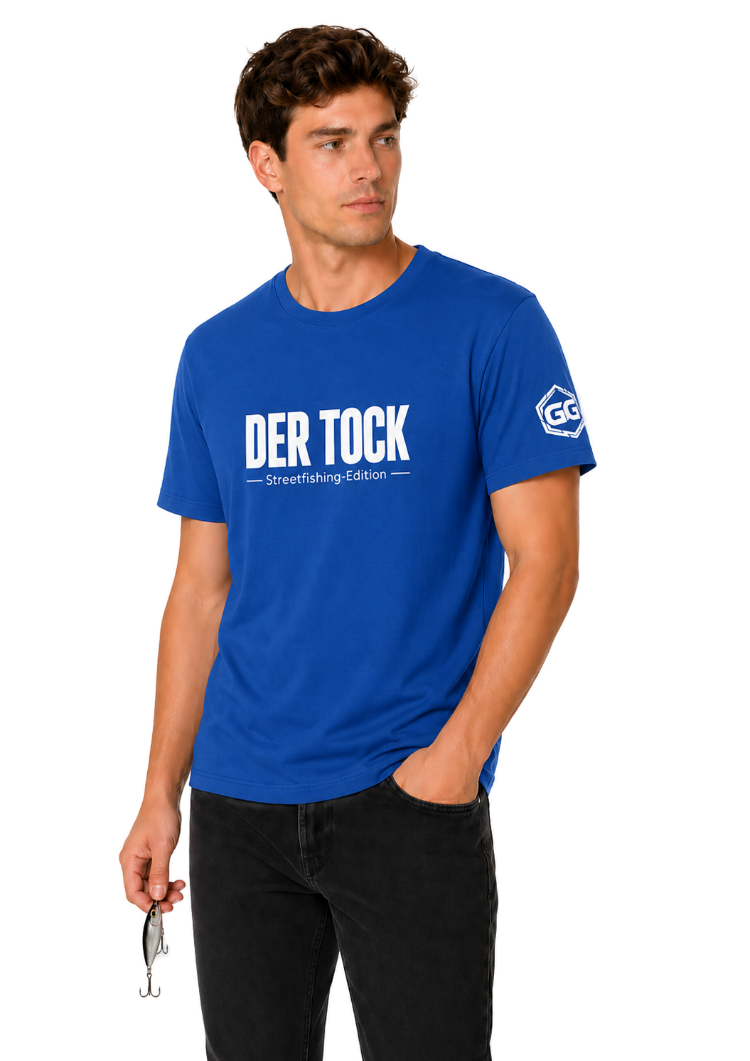model:8:m | The Bite – Streetfishing T-Shirt – Model photo in Royal – Man