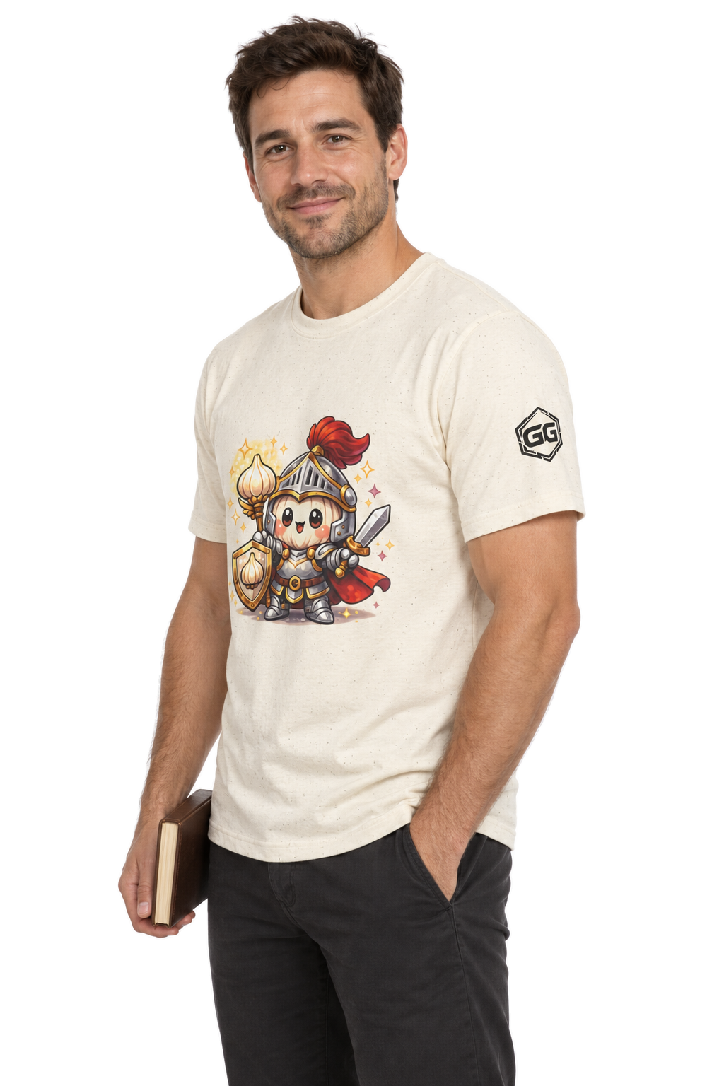 model:4:m | Knoblauch Ritter T-Shirt – Modelfoto in Natur – Mann