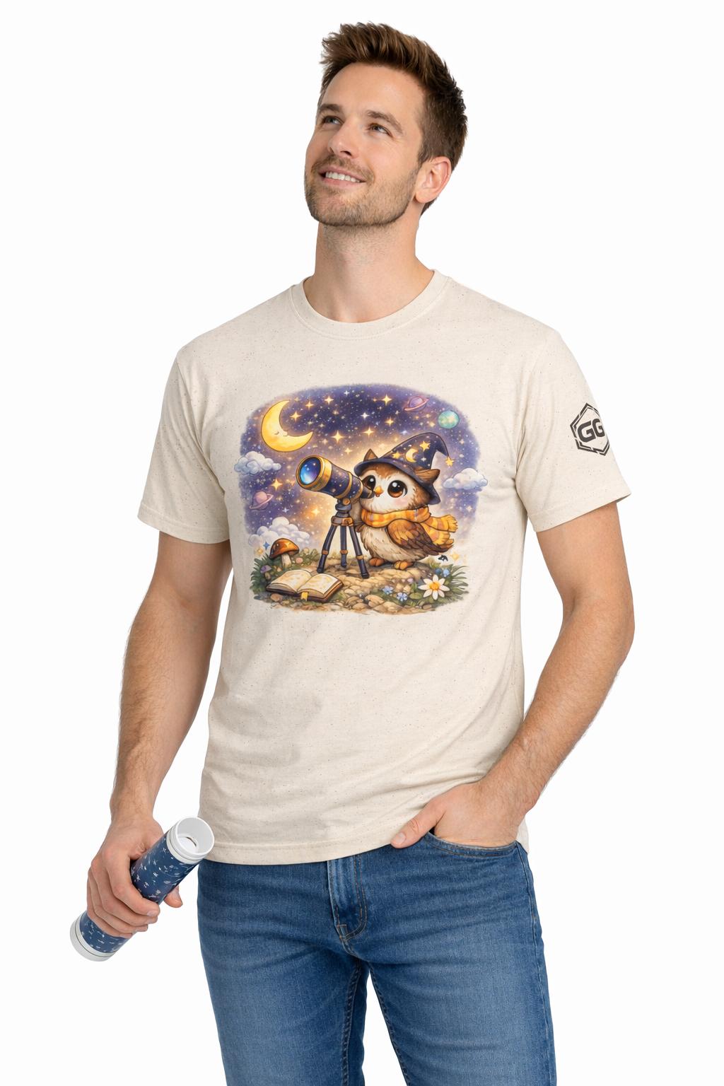 model:4:m | Sterngucker T-Shirt – Modelfoto in Natur – Mann