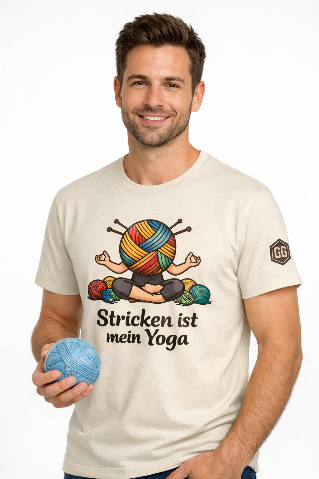 model:4:m | Stricken ist mein Yoga T-Shirt – Modelfoto in Natur – Mann